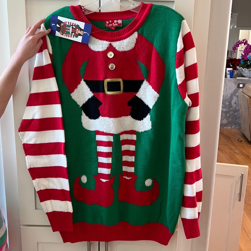 NWT - sz L Elf Christmas sweater